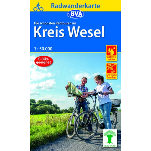 Radwanderkarte BVA Die schönsten Radtrouren im Kreis Wesel 1:50.000, reiß- und wetterfest, GPS-Tracks Download