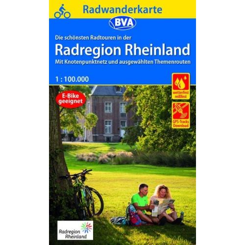 Radwanderkarte BVA Die schönsten Radtouren in der RadRegion Rheinland 1:100.000, reiß- und wetterfest, GPS-Tracks Download