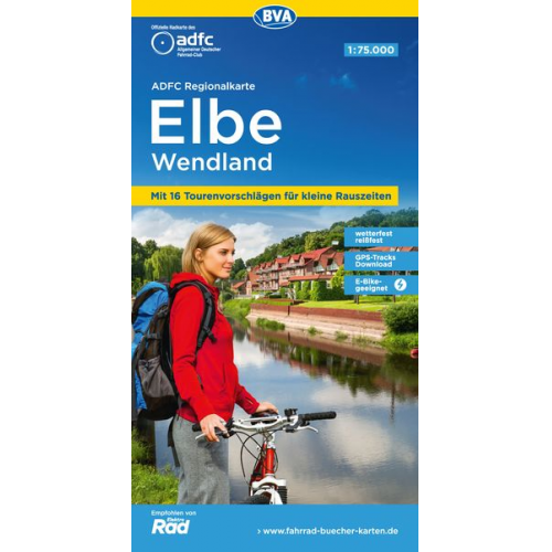 ADFC-Regionalkarte Elbe Wendland, 1:75.000, mit Tagestourenvorschlägen, reiß- und wetterfest, E-Bike-geeignet, GPS-Tracks Download