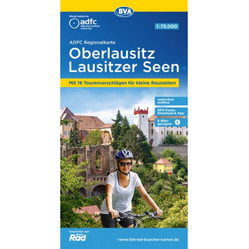 ADFC-Regionalkarte Oberlausitz - Lausitzer Seen, 1:75.000, mit Tagestourenvorschlägen, reiß- und wetterfest, GPS-Tracks Download