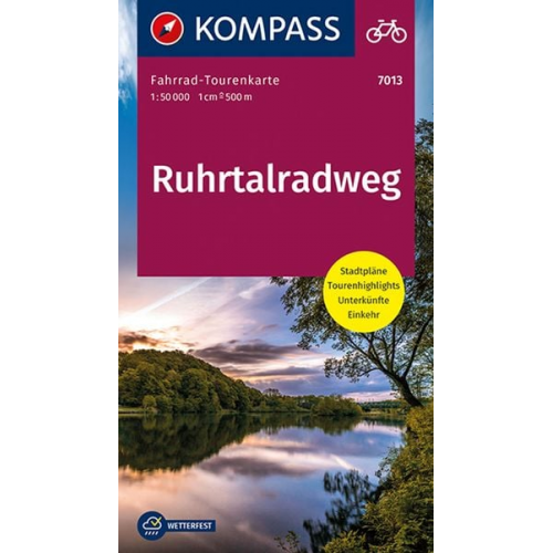 KOMPASS Fahrrad-Tourenkarte Ruhrtalradweg 1:50.000