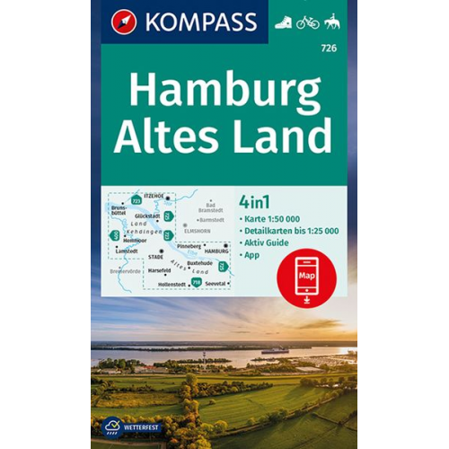 KOMPASS Wanderkarte 726 Hamburg, Altes Land 1:50.000