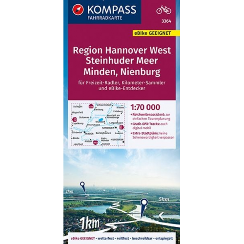 KOMPASS Fahrradkarte 3364 Region HannoverWest 1:70.000