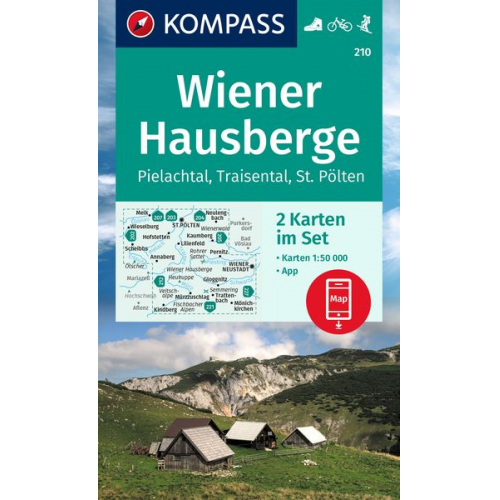 KOMPASS Wanderkarten-Set 210 Wiener Hausberge, Pielachtal, Traisental (2 Karten) 1:50.000