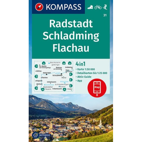 KOMPASS Wanderkarte 31 Radstadt, Schladming, Flachau 1:50.000