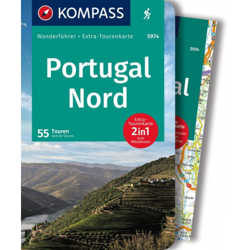 Astrid Sturm - KOMPASS Wanderführer Portugal Nord, 55 Touren mit Extra-Tourenkarte