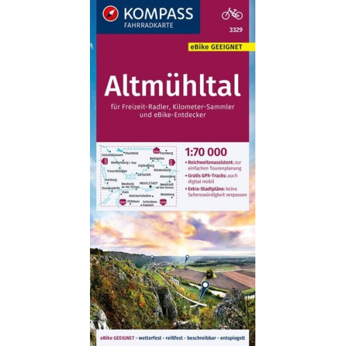 KOMPASS Fahrradkarte 3329 Altmühltal 1:70.000