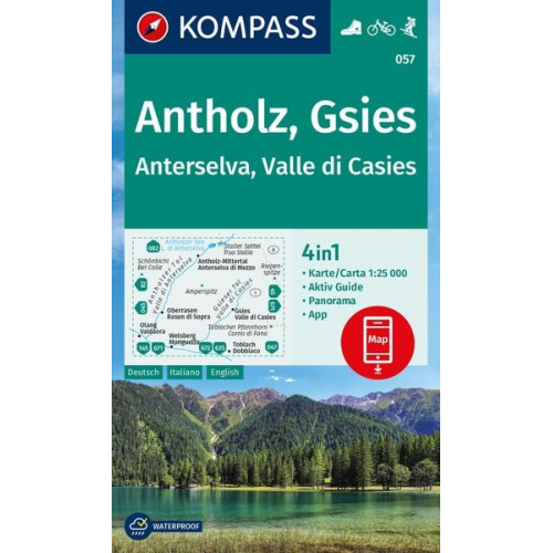 KOMPASS Wanderkarte 057 Antholz, Gsies, Anterselva, Valle di Casies 1:25.000