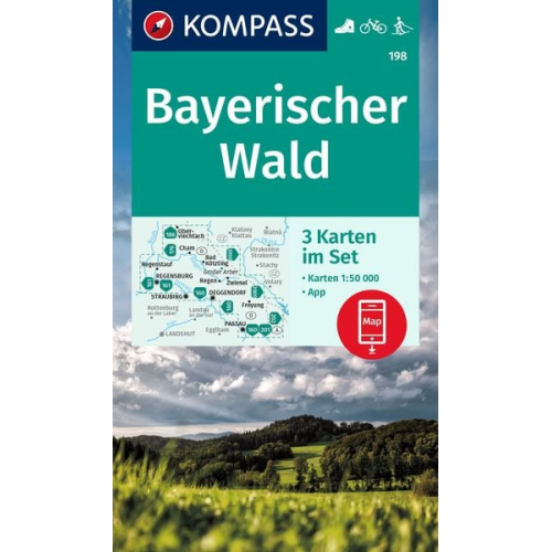 KOMPASS Wanderkarten-Set 198 Bayerischer Wald (3 Karten) 1:50.000