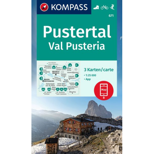 KOMPASS Wanderkarten-Set 671 Pustertal, Val Pusteria (3 Karten) 1:50.000