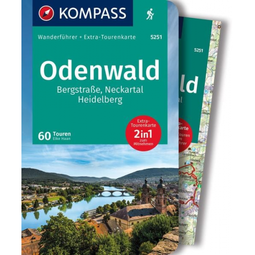 Elke Haan - KOMPASS Wanderführer Odenwald, 60 Touren mit Extra-Tourenkarte