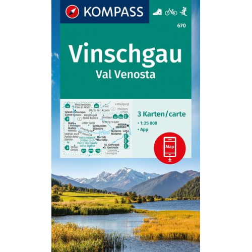 KOMPASS Wanderkarten-Set 670 Vinschgau / Val Venosta (3 Karten) 1:25.000