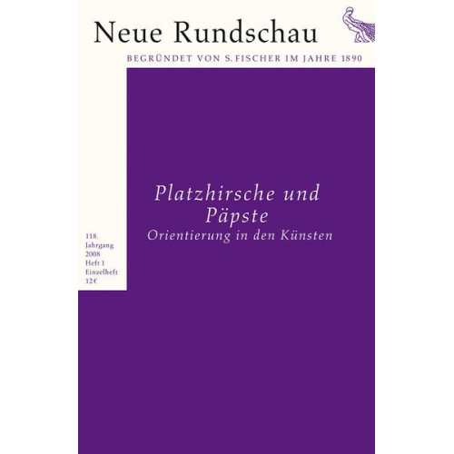 Samuel Fischer Alexander Roesler Jörg Bong Hans J. Balmes - Neue Rundschau 2008/1