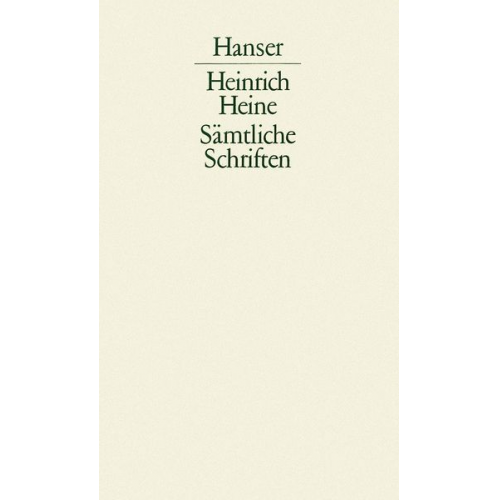 Heinrich Heine - Sämtliche Schriften Band I