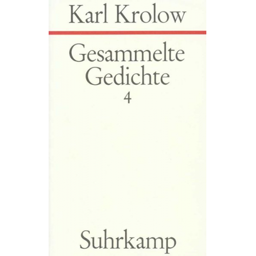 Karl Krolow - Gesammelte Gedichte. 4 Bände