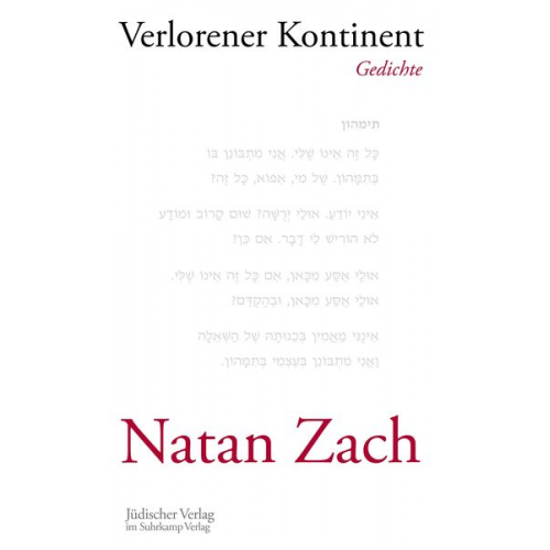 Natan Zach - Verlorener Kontinent