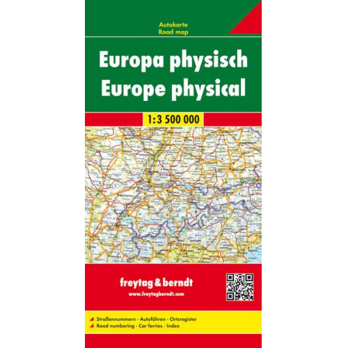 Europa 1 : 3 500 000. Autokarte physisch