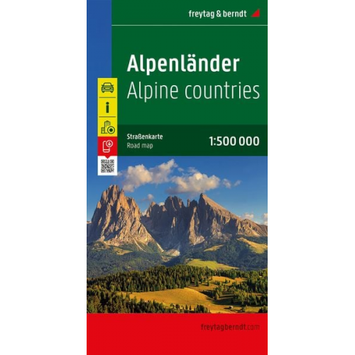 Alpenländer - Österreich - Slowenien - Italien - Schweiz - Frankreich, Autokarte 1:500.000