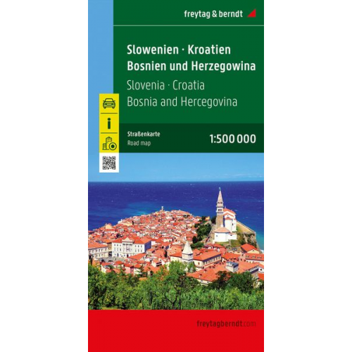 Slowenien - Kroatien - Bosnien und Herzegowina, Straßenkarte 1:500.000, freytag & berndt