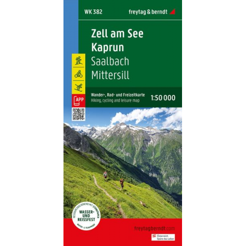 Zell am See - Kaprun, Wander-, Rad- und Freizeitkarte 1:50.000, freytag & berndt, WK 382