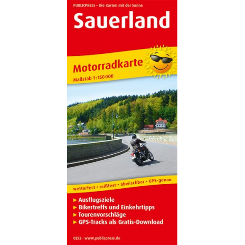 Motorradkarte Sauerland 1:150 000