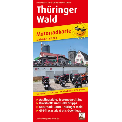 Motorradkarte Thüringer Wald 1:200 000