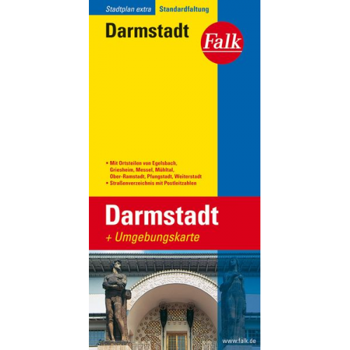 Falk Stadtplan Extra Standardfaltung Darmstadt