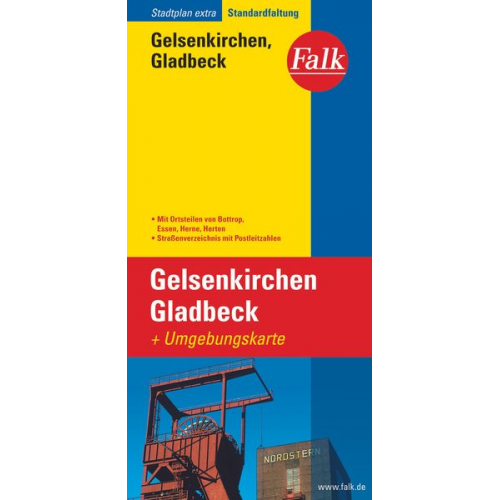 Falk Stadtplan Extra Standardfaltung Gelsenkirchen, Gladbeck mit Umgebungskarte