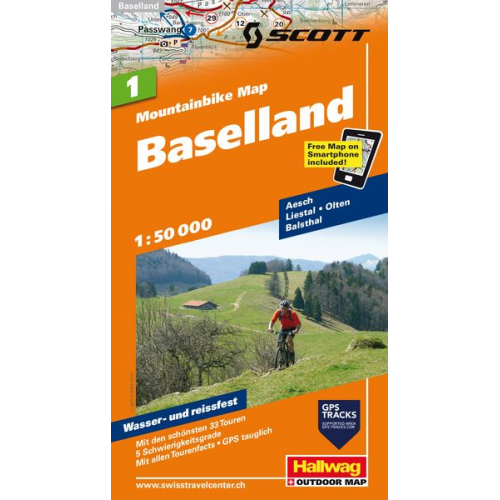 MTB-Karte 01 Baselland 1:50.000