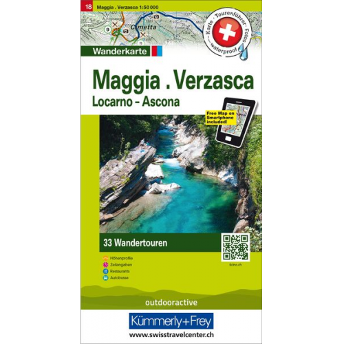 Maggia, Verzasca, Locarno-Ascona Touren-Wanderkarte Nr. 18