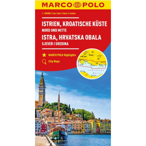 MARCO POLO Regionalkarte Kroatische Küste Nord und Mitte 1:200.000