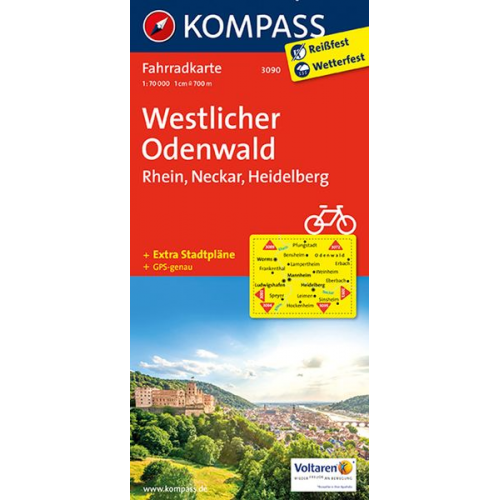 KOMPASS Fahrradkarte 3090 Westlicher Odenwald - Rhein - Neck