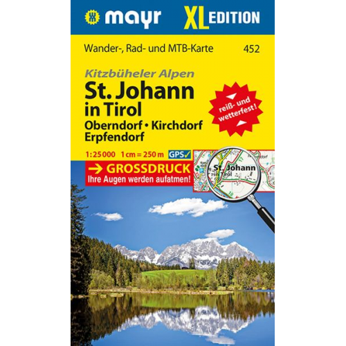 Mayr Wanderkarte Kitzbüheler Alpen, St. Johann in Tirol XL, Oberndorf, Kirchdorf, Erpfendorf 1:25.000