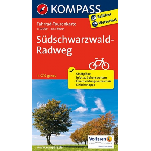 KOMPASS Fahrrad-Tourenkarte Südschwarzwald-Radweg 1:50.000