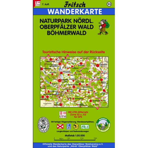 Naturpark Nördlicher Oberpfälzer Wald / Böhmerwald 1 : 50 000. Fritsch Wanderkarte