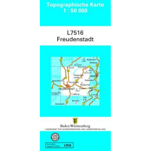 Topographische Karte Baden-Württemberg, Zivilmilitärische Ausgabe - Freudenstadt