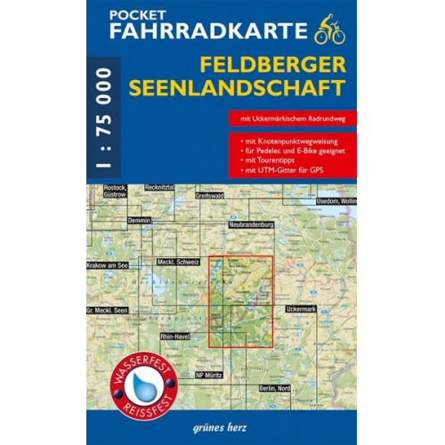 Feldberger Seenlandschaft Pocket Fahrradkarte 1 : 75 000