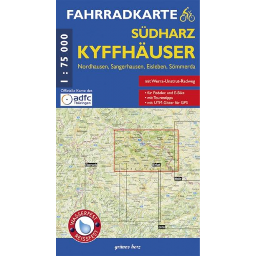 Südharz, Kyffhäuser Fahrradkarte 1 : 75 000