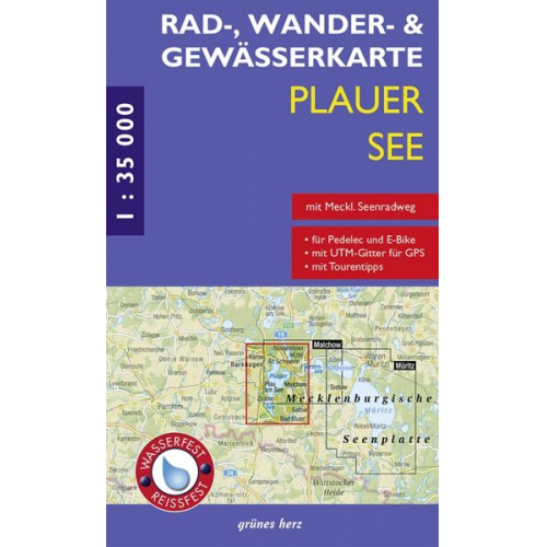 Rad-, Wander- und Gewässerkarte Plauer See