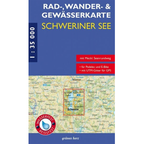 Schweriner See 1 : 35 000 Rad-, Wander- und Gewässerkarte