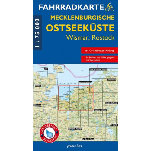 Fahrradkarte Mecklenburgische Ostseeküste Wismar, Rostock