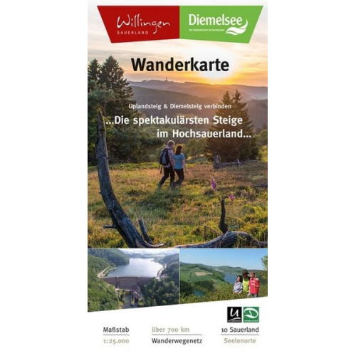 Wanderkarte Uplandsteig & Diemelsteig verbinden 1:25 000