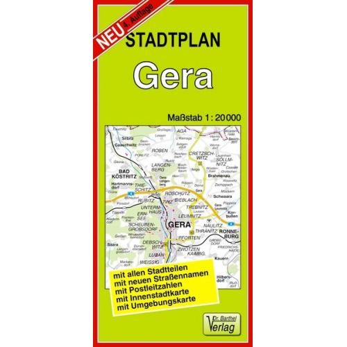 Verlag Barthel - Stadtplan Gera 1 : 20 000