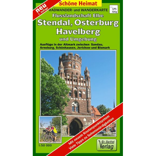 Verlag Barthel - Radwander- und Wanderkarte Flusslandschaft Elbe, Stendal, Osterburg, Havelberg und Umgebung 1 : 50 000