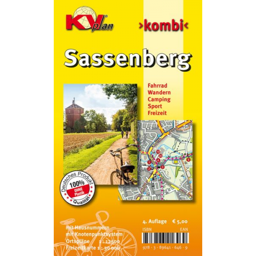 Sassenberg, KVplan, Radkarte/Wanderkarte/Stadtplan, 1:30.000 / 1:12.500