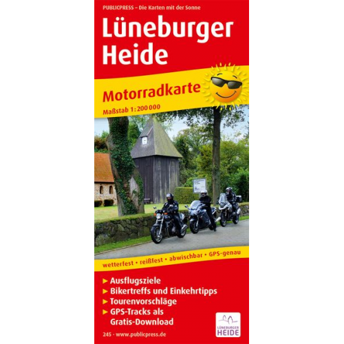 Motorradkarte Lüneburger Heide 1 : 200 000