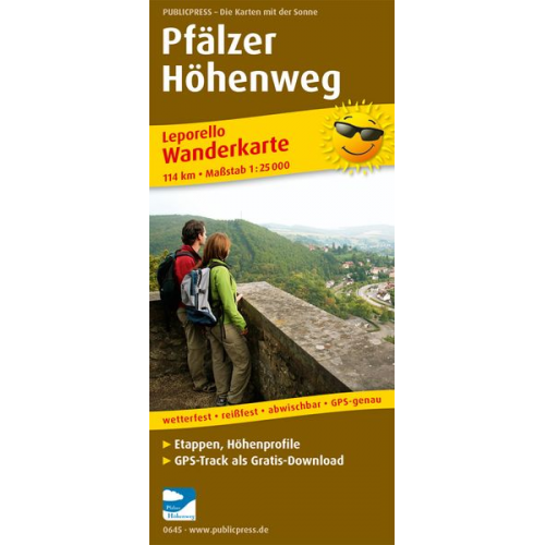 Pfälzer Höhenweg 1 : 25 000 Wanderkarte