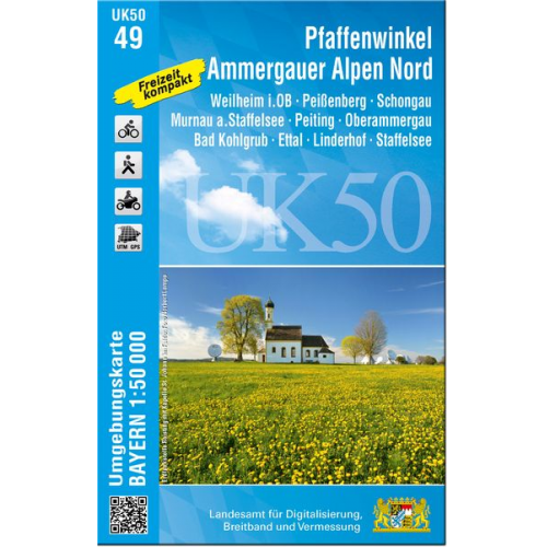 Pfaffenwinkel Ammergauer Alpen Nord 1 : 50 000 (UK50-49)