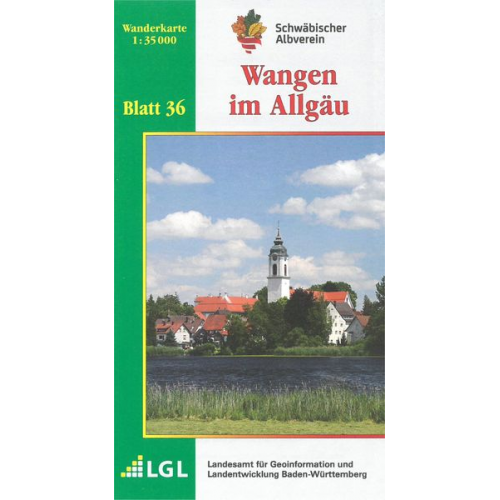 Karte des Schwäbischen Albvereins 36 Wangen im Allgäu 1 : 35 000