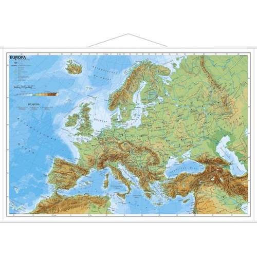 Heinrich Stiefel - Europa, physisch 1 : 11 000 000. Wandkarte Mini-Format